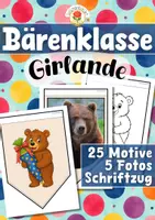 Vorschau - Mal- und Bastelvorlagen - Bärenklasse - Girlande (Klassentier) - Deckblatt