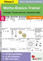 Vorschau - Arbeitsblätter - Mathe-Basics-Trainer Klasse 6 | Grundlagentraining für jeden Tag | 52 Wochenblätter mit 20 Aufgaben | mit Lösungen - Deckblatt