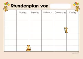 Vorschau - Arbeitsblätter - Erdmännchenklasse - Stundenplan (Klassentier) - Seite 2