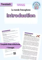 Vorschau - Unterrichtsreihen - Introduction | Le monde francophone - Deckblatt