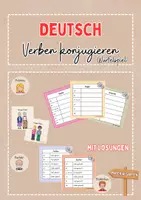 Vorschau - Arbeitsblätter - Verben konjugieren - Lernspiel - Zeitformen - Deckblatt