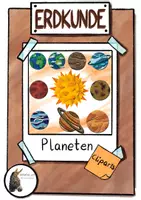 Vorschau - selbst erstellte Cliparts/Grafiken - Planeten - Cliparts in Papercut Optik - Deckblatt