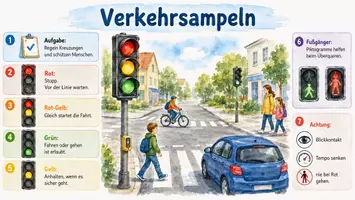 Vorschau - Arbeitsblätter - Arbeitsblätter zum Thema "Verkehrsampeln" (Lückentext, Hörverstehen) + Lösung & MP3 + Infografik - Seite 3