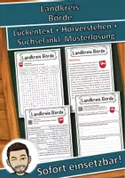 Vorschau - Unterrichtsreihen - Landkreis Börde Lückentext mit Wortspeicher Hörverstehen und Suchsel - Deckblatt