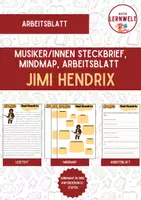 Vorschau - Arbeitsblätter - Musiker/innen aus den 1960ern: Jimi Hendrix - Deckblatt