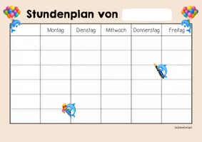 Vorschau - Arbeitsblätter - Delfinklasse - Stundenplan (Klassentier) - Seite 2