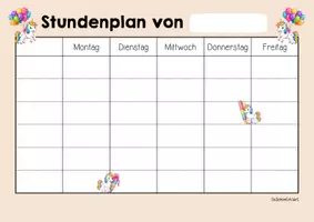 Vorschau - Arbeitsblätter - Einhornklasse - Stundenplan (Klassentier) - Seite 2