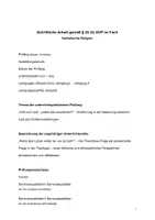 Vorschau - Unterrichtsreihen - Einführung in die Theodizee-Frage l UPP-Entwurf - Seite 1