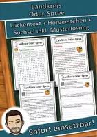Vorschau - Unterrichtsreihen - Landkreis Oder-Spree Lückentext mit Wortspeicher Hörverstehen und Suchsel - Deckblatt