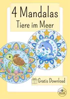 Vorschau - Mal- und Bastelvorlagen - Materialpaket Tiere im Meer - Kunst Grundschule Sommer - Unterwasserwelt basteln Kunst Klasse 2, Kunst Klasse 3 - Seite 1