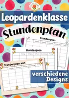 Vorschau - Arbeitsblätter - Leopardenklasse - Stundenplan (Klassentier) - Deckblatt