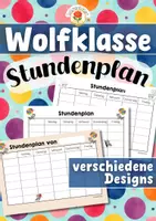 Vorschau - Arbeitsblätter - Wolfklasse - Stundenplan (Klassentier) - Deckblatt