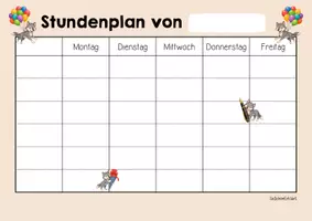 Vorschau - Arbeitsblätter - Wolfklasse - Stundenplan (Klassentier) - Seite 2