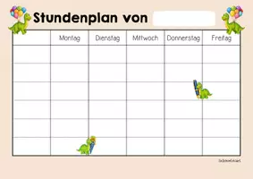 Vorschau - Arbeitsblätter - Dinoklasse - Stundenplan (Klassentier) - Seite 2