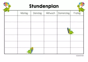 Vorschau - Arbeitsblätter - Dinoklasse - Stundenplan (Klassentier) - Seite 3