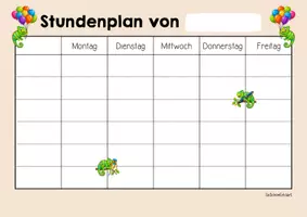 Vorschau - Arbeitsblätter - Chamäleonklasse - Stundenplan (Klassentier) - Seite 2