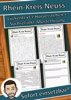 Vorschau - Unterrichtsreihen - Rhein-Kreis Neuss Lückentext mit Wortspeicher Hörverstehen und Suchsel - Deckblatt