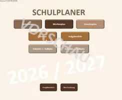 Vorschau - Merkblätter - Digitaler Schulplaner / Organisator - Schuljahr 2026/2027 - Deckblatt