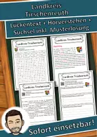 Vorschau - Unterrichtsreihen - Landkreis Tirschenreuth Lückentext mit Wortspeicher Hörverstehen und Suchsel - Deckblatt