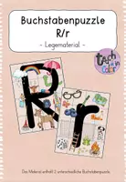 Vorschau - Stationenlernen - Buchstabeneinführung Rr - Buchstabenpuzzle - Deckblatt