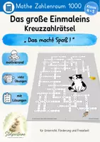 Vorschau - Arbeitsblätter - Das große Einmaleins als Kreuzzahlrätsel - Deckblatt