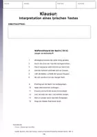 Vorschau - Klassenarbeiten - Klausur Deutsch Oberstufe – Romantik: Joseph von Eichendorff „Waffenstillstand der Nacht“ | Erwartungshorizont & Bewertungsraster - Seite 3