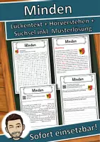 Vorschau - Unterrichtsreihen - Minden Lückentext mit Wortspeicher Hörverstehen und Suchsel - Deckblatt
