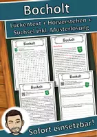 Vorschau - Unterrichtsreihen - Bocholt Lückentext mit Wortspeicher Hörverstehen und Suchsel - Deckblatt