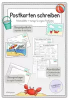 Vorschau - Arbeitsblätter - Postkarten schreiben - Arbeitsblätter - Beispielpostkarte - Vorlagen für eigene Postkarte - Deckblatt
