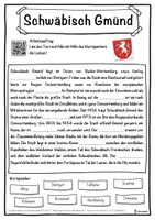 Vorschau - Unterrichtsreihen - Schwäbisch Gmünd Lückentext mit Wortspeicher Hörverstehen und Suchsel - Seite 1