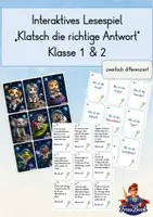 Vorschau - Stationenlernen - Lesespiel, Klatsch das richtige Wort | Klasse 1/2 - Deckblatt