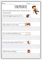 Vorschau - Arbeitsblätter - Stolpersätze 2.Klasse - Herbst (Basisschrift) - Seite 2