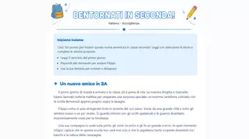 anteprima - Esercizi - IL PRIMO GIORNO DI SCUOLA: ACCOGLIENZA CLASSE SECONDA - Pagina 1