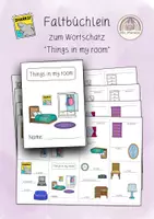 Vorschau - Arbeitsblätter - Faltbüchlein zum Wortschatz THINGS IN MY ROOM (sw +bunt) - Deckblatt