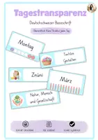 Vorschau - Lehrpläne/Lehrermaterial - Tagestransparenz in Deutschweizer Basisschrift (blau) - Deckblatt