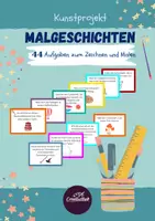 Vorschau - Mal- und Bastelvorlagen - Kunstprojekt/Pausenfüller: 46 Malgeschichten - Deckblatt