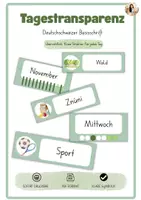 Vorschau - Lehrpläne/Lehrermaterial - Tagestransparenz Deutschschweizer Basisschrift (grün) - Deckblatt