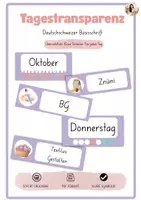 Vorschau - Lehrpläne/Lehrermaterial - Tagestransparenz in Deutschweizer Basisschrift (violett) - Deckblatt