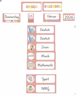 Vorschau - Lehrpläne/Lehrermaterial - Tagestransparenz in Deutschweizer Basisschrift (rosa) - Seite 1