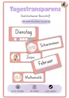 Vorschau - Lehrpläne/Lehrermaterial - Tagestransparenz in Deutschweizer Basisschrift (rosa) - Deckblatt