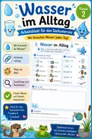 Vorschau - Arbeitsblätter - Wasser im Alltag – Arbeitsblatt für den Sachunterricht - Deckblatt