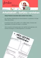Vorschau - Arbeitsblätter - Meine Gefühle verstehen - Arbeitsblatt - Deckblatt