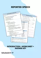 Vorschau - Arbeitsblätter - Reported Speech Merkblatt + Worksheet - Deckblatt