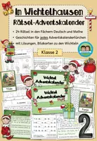 Vorschau - Arbeitsblätter - Wichtel Adventskalender - 24 Deutsch und Mathe-Rätsel (Klasse 2) - Deckblatt