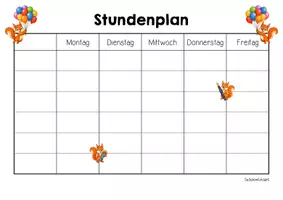 Vorschau - Arbeitsblätter - Eichhörnchenklasse - Stundenplan (Klassentier) - Seite 3
