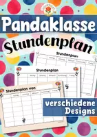 Vorschau - Arbeitsblätter - Pandaklasse - Stundenplan (Klassentier) - Deckblatt