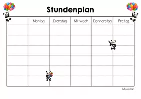 Vorschau - Arbeitsblätter - Pandaklasse - Stundenplan (Klassentier) - Seite 3