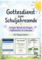 Vorschau - Anderer Materialtyp - Gottesdienst zum Schuljahresende ⏐ Gemeinsam haben wir viel geschafft ⏐ Fertiger Ablauf mit Anspiel, Fußballaktion & Urkunden - Deckblatt