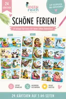 Vorschau - Bildkarten - Schöne Ferien Ferienkärtchen – Tierische Grüße zum Schuljahresende - Deckblatt