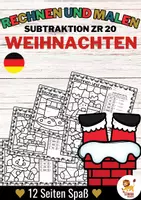 Vista previa - Hojas de trabajo - Rechen-Mal-Blätter - Subtraktion ZR 20 (Weihnachten) Navidad Sumas y restas Matemáticas Alemán - Portada